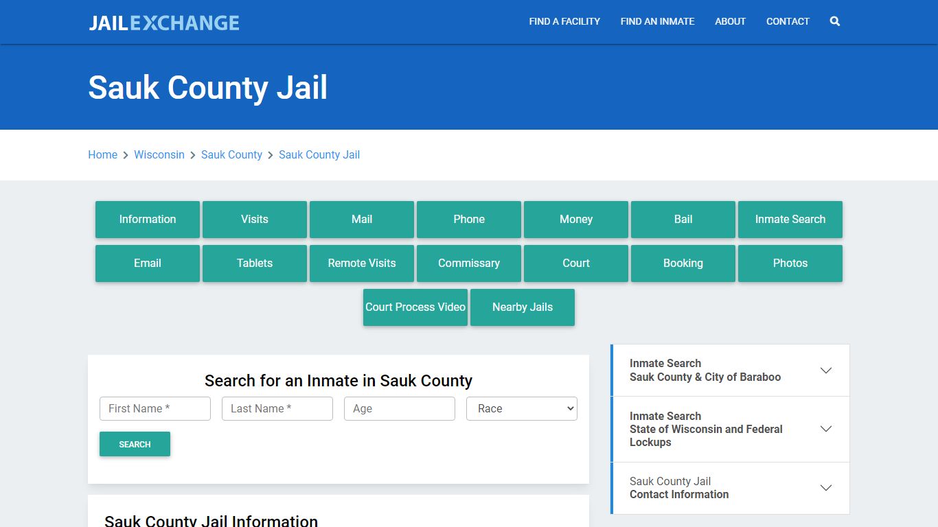 Sauk County Jail Roster Lookup, WI, Inmate Search - Jail Exchange